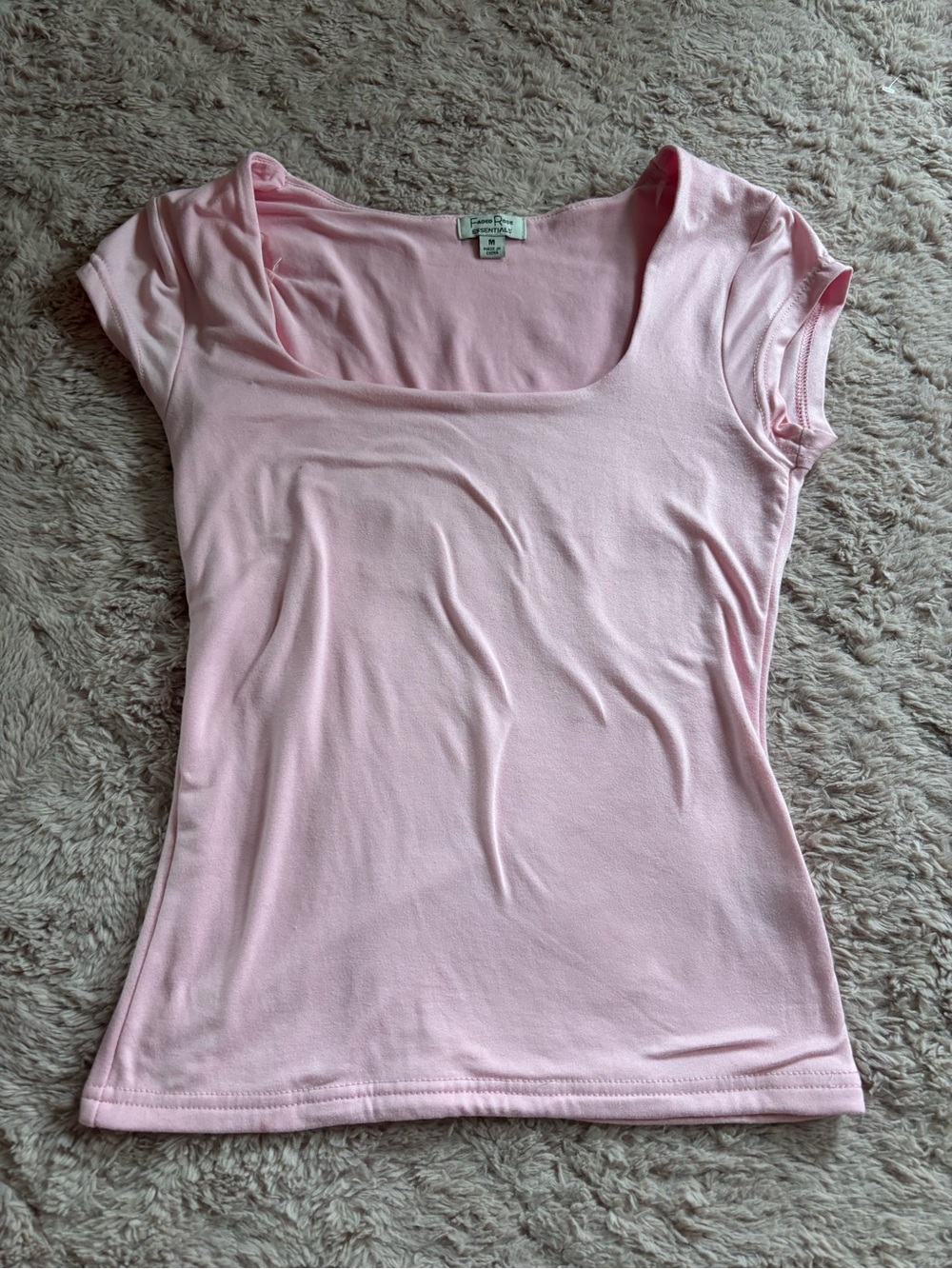 Square neck pink top